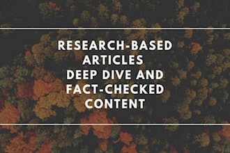 be your deep dive researcher and creative writer
