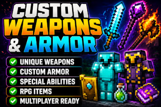 create custom weapons, armor, and items for minecraft mods