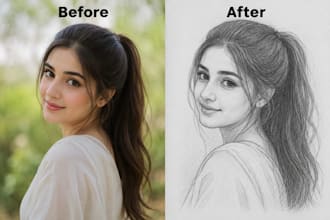 convert photo to pencil sketch portrait drawing