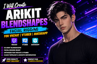 create arkit blendshapes facial rigging for vrchat vtuber avatarapp