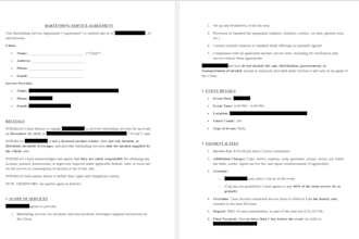 create a professional service agreement for your business
