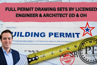 full city permit drawings set as licensed engineer idaho,ohio licensed architect