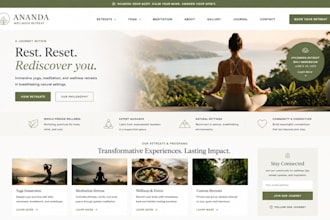 design squarespace wellness retreat website yoga immersion website meditation