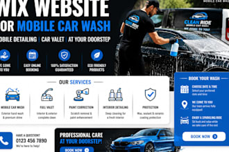design wix automobile car wash website care mobile detailing car valet website