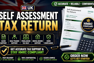 prepare UK self assessment tax return, sa100, freelancer, sole trader support