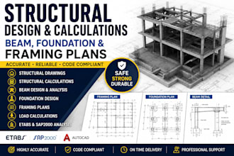 do structural design calculations beam and foundation design with framing plan