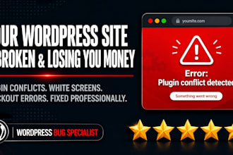 fix wordpress plugin conflicts errors bugs and broken functionality professional