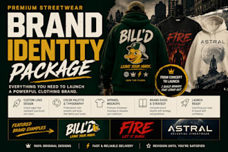 create a premium streetwear brand identity package