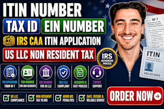 itin number tax id ein number irs caa itin application us llc non resident tax