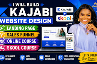 build kajabi website design, landing page, sales funnel, kajabi online course