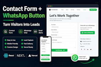 add contact form, whatsapp button, lead capture to  site