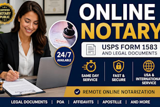 notarize legal documents online for usps form 1583 and poa