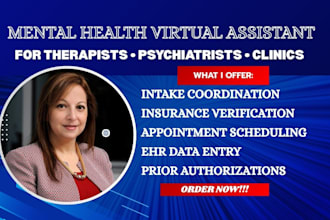 provide mental health intake coordination insurance verification and ehr