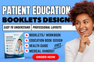 design patient education booklet, medical handout, health guide, healthcare pdfs