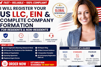 register your US llc, ein number, and complete company formation