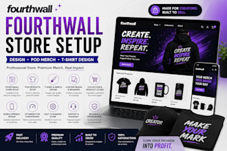 design fourthwall website setup fourthwall store pod merch tshirt design