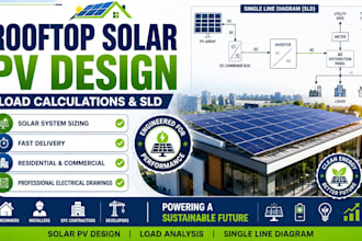 design rooftop solar pv systems with load calculations and electrical drawings