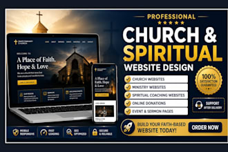 design modern church website, christian ministry spiritual coaching website