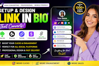setup linktree, beacons, taplink, stan store link in bio page landing page carrd
