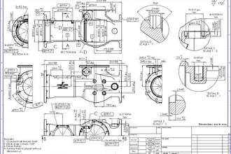 create mechanical drawing, technical drawing, engineering drawing in autocad