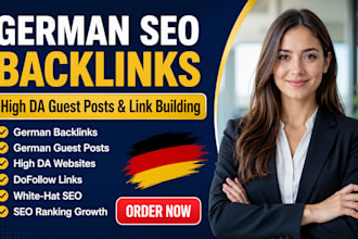 do high quality SEO german backlinks, german guest post high da link building