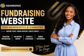 design a squarespace fundraising website for nonprofits, charity website