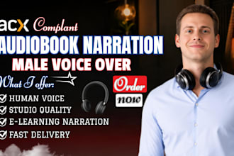 be your male elearning voiceover character, acx, fiction audiobook narrator
