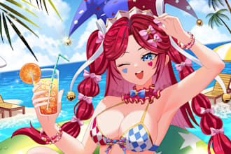 draw anime art and illustration for pfp, vtuber, oc, fanart