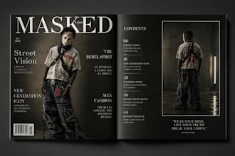 design a luxury magazine cover, editorial layout, fashion magazine and mockup