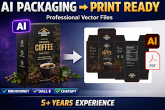 convert ai generated packaging, label and box design to print ready vector files