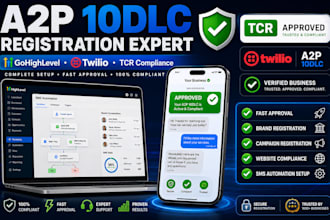 do a2p 10dlc registration on gohighlevel, twilio and tcr compliance