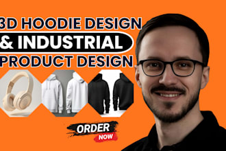 do hoodie industrial design, 3d product modeling and rendering for 3d printing