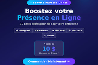 je vais créer 10 posts instagram pour votre entreprise