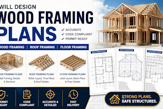 design wood framing, roof framing and floor framing plans