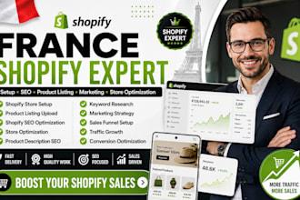 do france shopify store setup SEO product listing marketing optimization