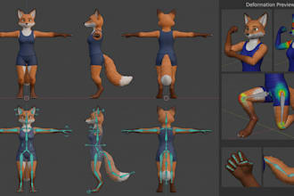 rig weight paint furry vrchat avatar vrm model unity blender character