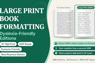format your book as a large print edition for KDP