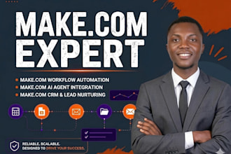 build make com automation, made come, make  workflows and ai powered scenarios
