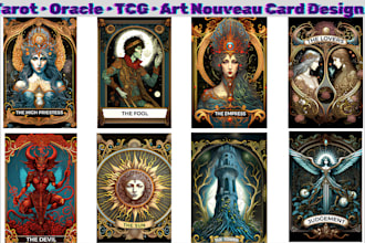design tarot card oracle zodiac tcg art nouveau style playing card game