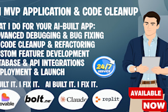 be your replit, bolt, lovable, and claude ai code cleanup expert, fix mvp
