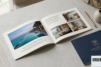 design a luxury hotel brochure or premium resort lookbook