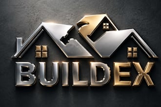 do modern realistic metallic silver, gold, steel or 3d logo