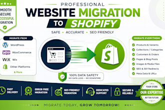 migrate wordpress website to shopify, woocommerce to shopify