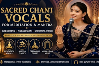record sacred chant vocals for meditation mantra, gregorian and andalusian music