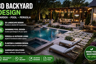 design stunning backyard, pool, garden and outdoor living spaces