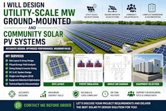 design utility scale mw ground mounted and community solar pv system design