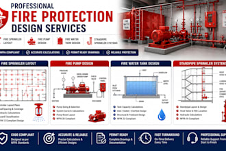 provide fire sprinkler layout fire pump tank design standpipe sprinkler systems