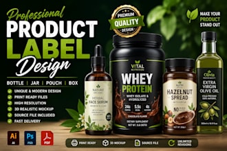 design professional product label bottle jar and packaging label