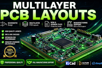 develop multilayer pcb layouts with bom, gerber files, and manufacturing