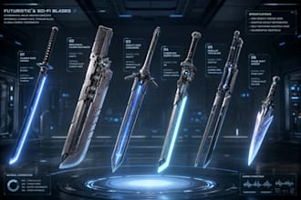 do 3d weapon modelling combat weapon model sword recreation reference modeling
